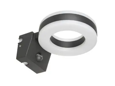 LED svetilka Maclean stenska, s PIR senzorjem, PC + ALU, 20W, 1700lm, IP65, nevtralno bela 4000K