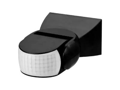 Senzor svetlobe MacLean zunanji montažni, 220V, IP54, 180°, 12m, črne barve