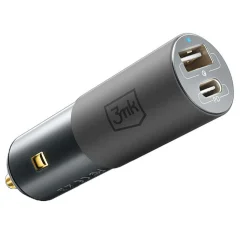 3MK avtopolnilec Hyper dual charger adapter USB A in Type C PD 100W 3,0 QC - siv