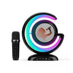 Aku. 2000mAh FM karaoke zvočnik Bluetooth 5.3 + mikrofon LED RGB