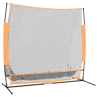 vidaXL Mreža za golf črna in oranžna 215x107x216 cm poliester