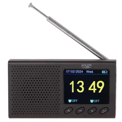 ADLER prenosni radio AD 1198 (LCD, FM, Bluetooth, ura)