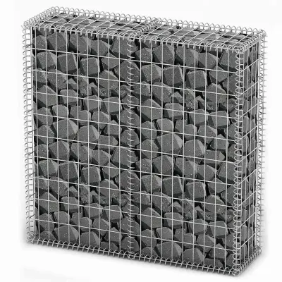 vidaXL Gabion košara s pokrovi pocinkana žica 100 x 100 x 30 cm
