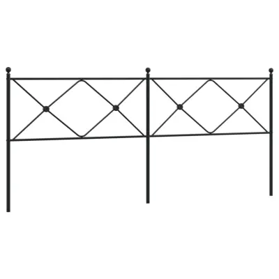 vidaXL Kovinsko posteljno vzglavje črno 193 cm