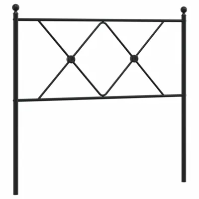 vidaXL Kovinsko posteljno vzglavje črno 90 cm