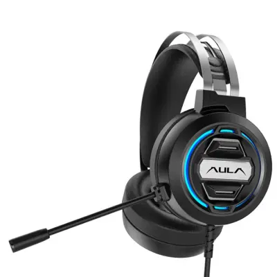 Aula S603 Noise-Off igralne slušalke/ 50 mm gonilniki/ 2 m kabel/ 2x 3,5 mm avdio/mikrofon + USB RGB LED/ črna