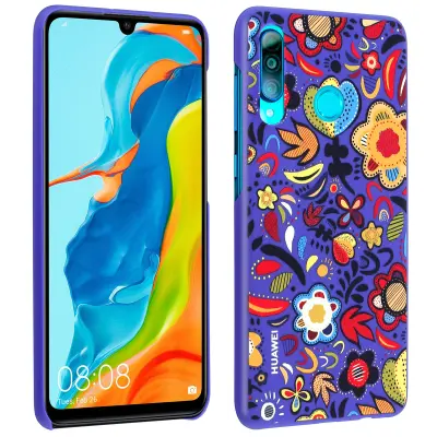 Originalen polikarbonatni etui Huawei Flower Design - vijolicen str. Huawei P30 Lite