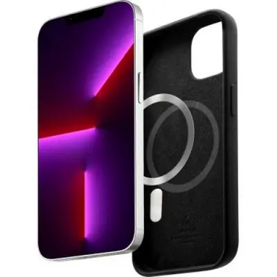 PURO, Ovitek za iPhone 12/12 Pro Silikonski Icon MagSafe, ?rna