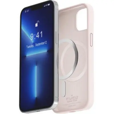 PURO, Icon Silikonski ovitek za iPhone 14 Plus, združljiv z MagSafe, Roza