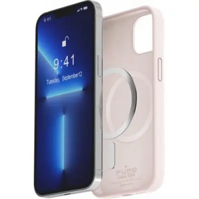 PURO, Silikonski ovitek Icon za iPhone 14 Pro, združljiv z MagSafe, Roza