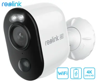 Reolink ARGUS 3 ULTRA IP kamera, 4K 8MP Ultra HD, Dual WiFi, baterija, barvno nočno snemanje, LED reflektorji, aplikacija, vodoodporna, dvosmerna komu