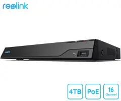 Reolink NVR NVS16 16MP, 16 kanalni POE, 4TB HDD, črna snemalna enota