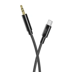 XO NB-R211B USB-C (Type-C) na 3,5 mm stereo avdio priključek AUX kabel 1 m črn