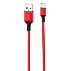 XO NB143 Durable TPE Universal USB to USB-C (Type-C) Data & Fast 2.4A Charger Cable 1m Red