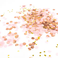 VILSTO Konfeti iz rožnatega zlata, namizni konfeti, vrečke s konfeti, konfeti iz svilenega papirja iz rožnatega zlata, namizni okraski iz rožnatega zlata, zaročni okraski za poroko, krst in