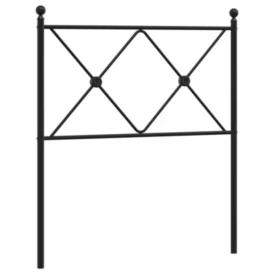 vidaXL Kovinsko posteljno vzglavje črno 75 cm