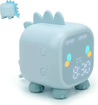 Prikupna dinozavrska budilka Wake Up in nočna lučka z USB budilko
