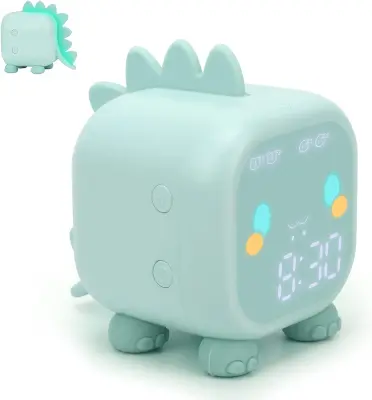 Prikupna dinozavrska budilka Wake Up in nočna lučka z USB budilko