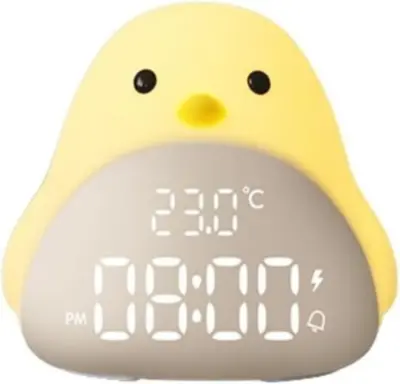 Otroška digitalna budilka, prikaz temperature, prikaz dneva, dremež, nastavljiva nočna lučka