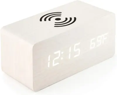 Budilka z brezžičnim polnjenjem z LED nadzorom zvoka digitalne ure