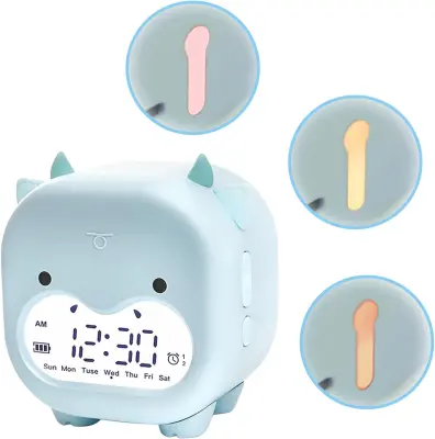 Ljubka nočna ura, otroški trener za spanje, nočna lučka s časovnikom in USB