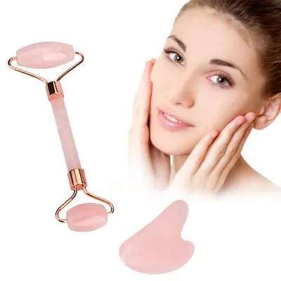 Jade Roller Gua Sha Scraping Massage Tool Set Facial Massager Skin Care Beauty Tool