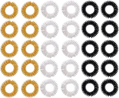 Akupresurni obroči, paket 30 prstnih masažnih obročev - Masaža za prste Spiky Sensory Finger Rings Silent Stres Reducer