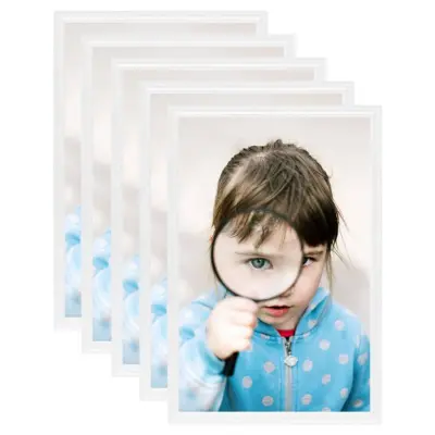 vidaXL Foto okvirji 5 kosov namizni beli 21x29,7 cm MDF