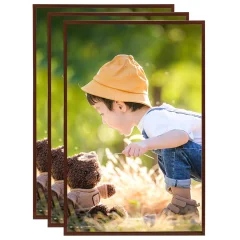vidaXL Foto okvirji 3 kosi stenski/namizni bronasti 70x90 cm MDF