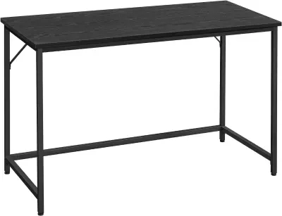 Bureau, Kleine Computerafel, Biureautafel, Voor Werkkamer, Slaapkamer, 60 x 120 x 75 cm, Industrieel Design, Metalen Frame, Zwart, LWD039B56