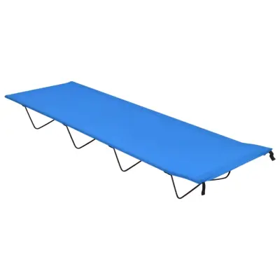 vidaXL Kamp postelja 180x60x19 cm oksford blago in jeklo modra