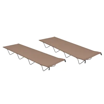 vidaXL Kamp postelja 2 kosa 180x60x19 cm oksford blago in jeklo taupe
