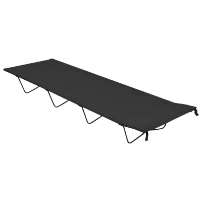 vidaXL Kamp postelja 180x60x19 cm oksford blago in jeklo črna
