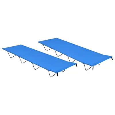 vidaXL Kamp postelja 2 kosa 180x60x19 cm oksford blago in jeklo modra