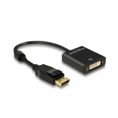 Delock DisplayPort / DVI adapterski kabel DisplayPort  vtič\, DVI-I 24+5-polna vtičnica 0.20 m črna 62599 pozlačeni konektorji DisplayPort kabel