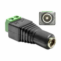 Delock 65421 DC (tok) adapter [1x ženski konektor dc 5.5 - 1x 2-žilni kabel] črna  0.00 m