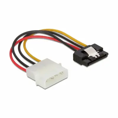 trdi disk DeLOCK SATA> 4pin moški s kovinsko sponko – ravno 0\,12 m Delock tok priključni kabel  0.12 m