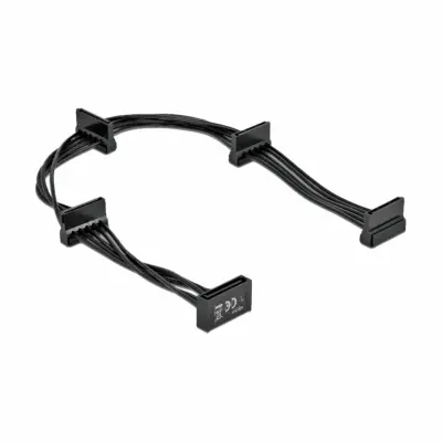 DeLOCK 60395 SATA kabel 0\,4 m SATA 15-pin 4 x SATA 15-pin črn Delock trdi disk priključni kabel  0.4 m črna