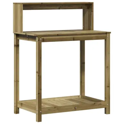 vidaXL Miza za sajenje s policami 82,5x50x109,5 cm impreg. borovina
