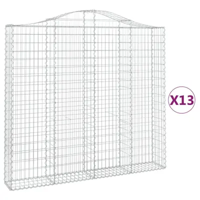 vidaXL Obokane gabion košare 13 kosa 200x30x180/200cm pocinkano železo
