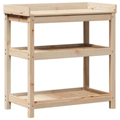 vidaXL Miza za sajenje s policami 82,5x45x86,5 cm borovina