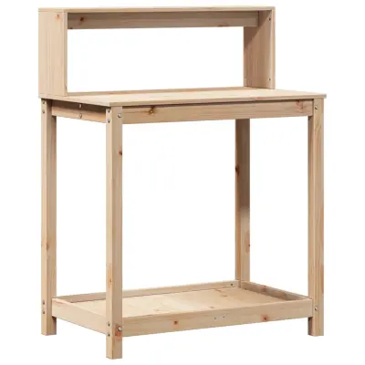 vidaXL Miza za sajenje s policami 82,5x50x109,5 cm borovina