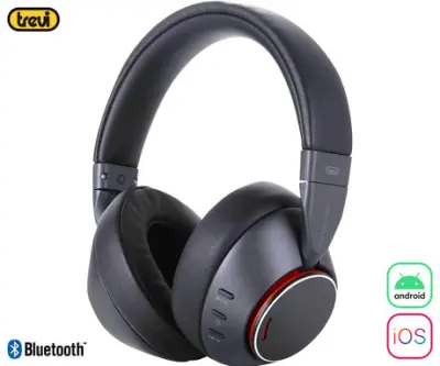 TREVI DJ 12E90 brezžične naglavne slušalke, Bluetooth 5.3, Active Noise Cancelling, mikrofon, prostoročno telefoniranje, zložljive, polnilna baterija,