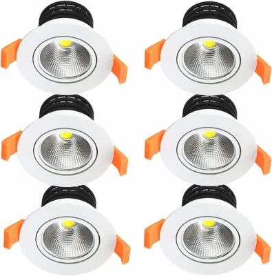 Led Spot IP44, bela vgradna stropna nastavljiva zatemnjena razsvetljava 220 V dodatni transformator 7 W 3000 k topla bela svetloba（6 paketov）