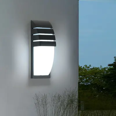 Notranja/zunanja stenska svetilka, črna 12W 6000K hladno bela LED stenska svetilka, IP65 vodotesna zunanja stenska svetilka za dvorišče, vrt, ter