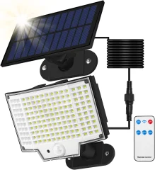 Zunanja solarna svetilka 160LED, senzor gibanja zunanje solarne svetilke, zunanja sončna svetloba IP65, zunanji solarni reflektor, 3 načini, z