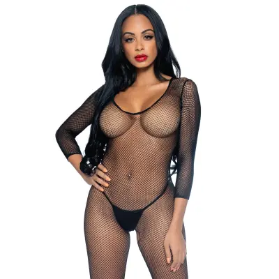 Catsuit z odprtino Catch Me, črn