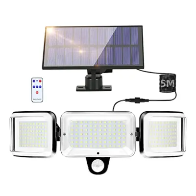 Zunanja stenska svetilka z ločenim zaznavanjem, črna, 24,3*11,11,8 cm, 224 LED, bela svetloba, 5-metrski kabel, zaznavanje infrardeče hupe