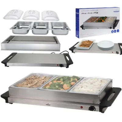 300W električni inox grelnik hrane shefing 3x2000ml