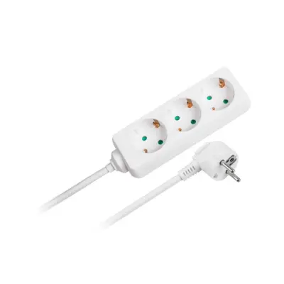 150cm električni razdelilec 3x priklop do 2300W + varovalo otrok bel
